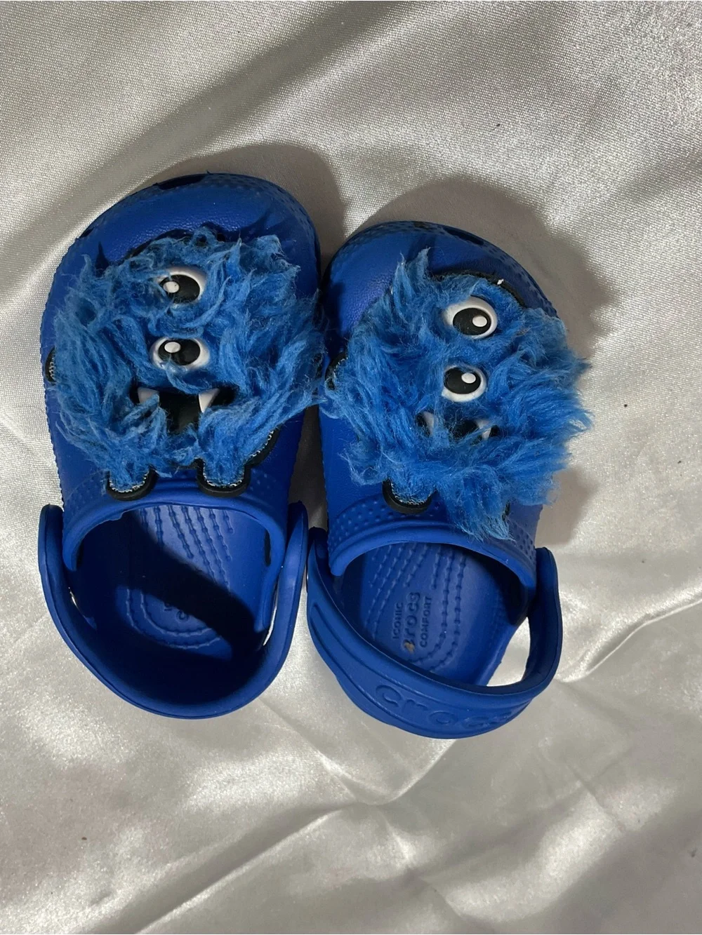 CROCS Kids Blue Fuzzy Monster Clogs